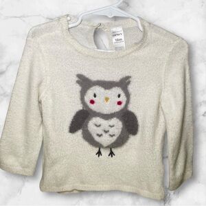 Carter's Baby Girl 18M Gray Owl Sweater